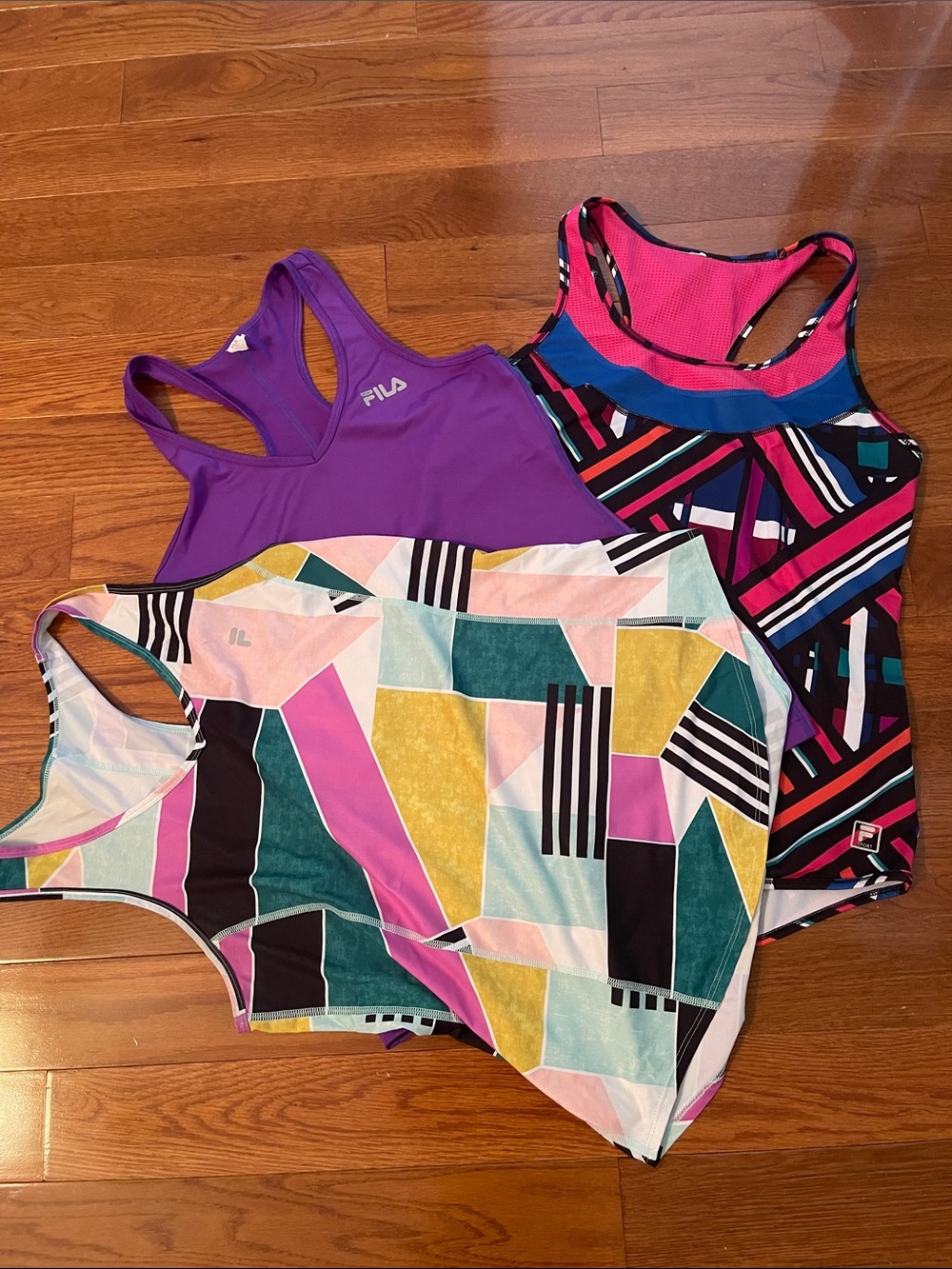 Fila Women's Athletic Tank Trio - Purple, Teal, Pink Multicolor